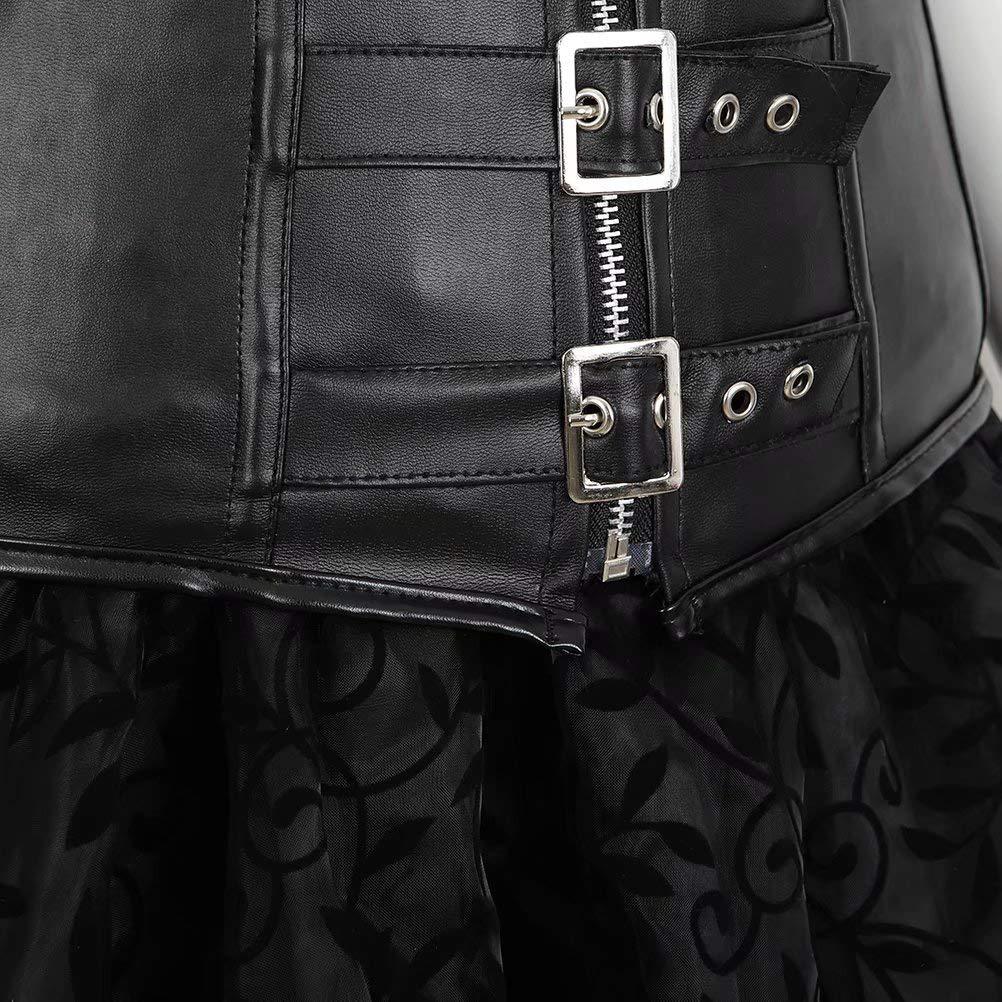 Gothic Leather Vintage Zip Amount Corset Set Of Three