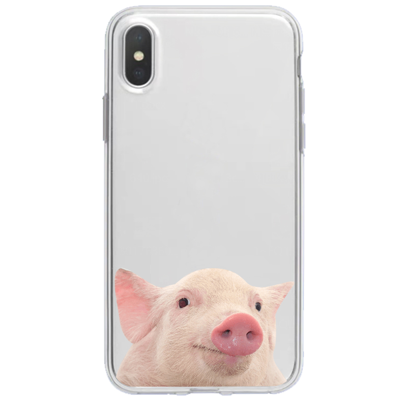 Compatible with Apple , Cute Piggy Mobile Phone Case Transparent Soft Cover - Image 7