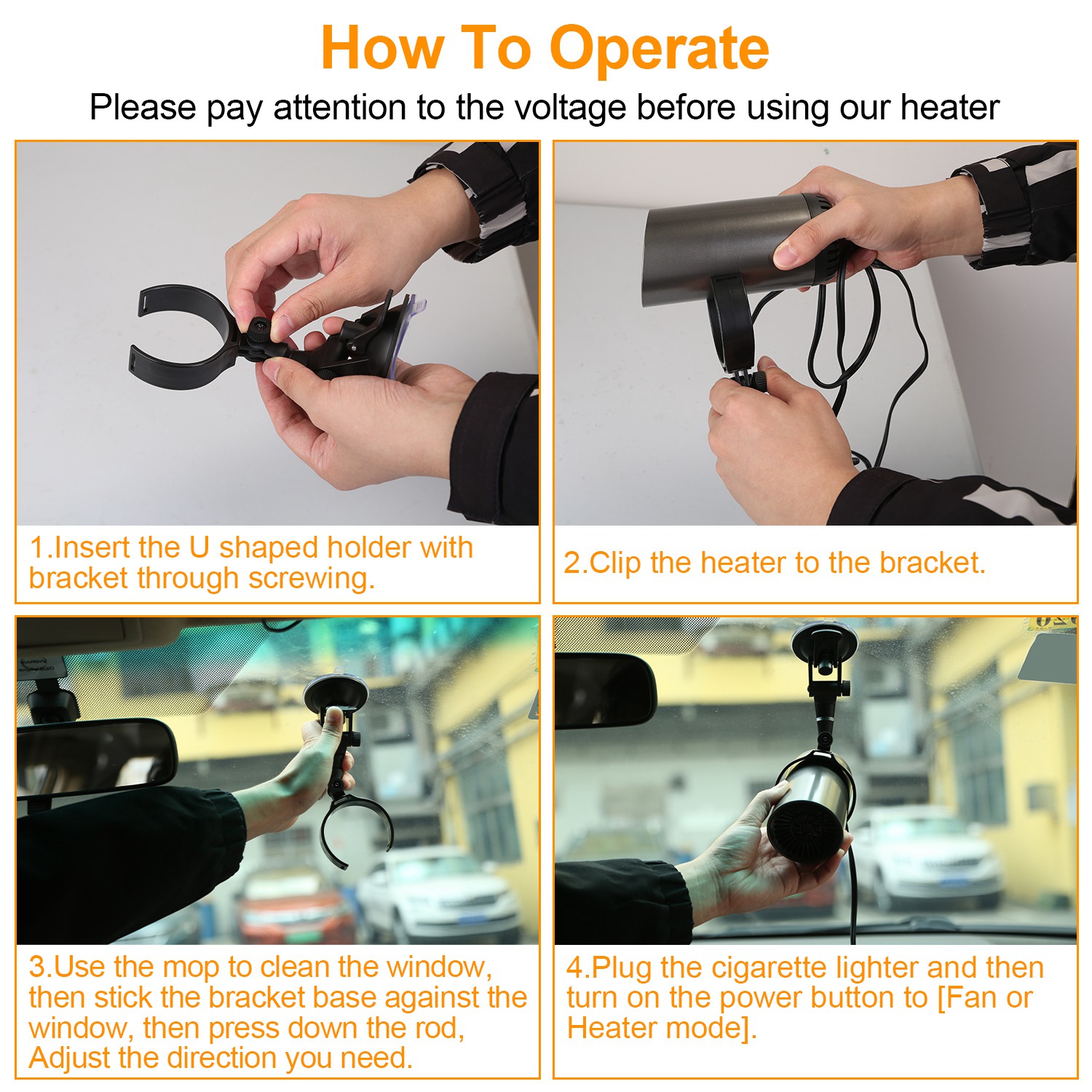 1Pc 12V 150W Or 24V 216W Portable Car Heater 2 In 1 Heating Cooling Fan Rotatable Demister Defroster With 4.92ft Cord — foto 7