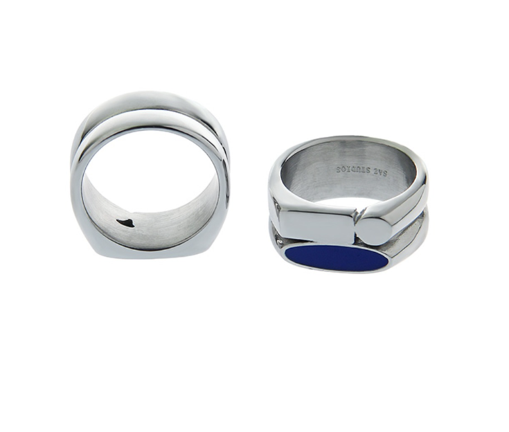 Title 6, Blue Irregular Fashion Minimalist Ring