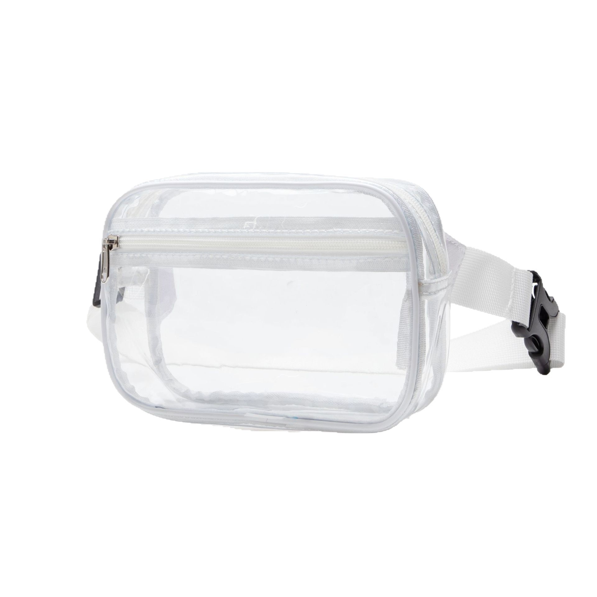 Transparent PVC Toiletry Bag, Waterproof, Portable, Large Capacity Crossbody Makeup Bag, Outdoor Sports Storage Bag, Waist Bag - White