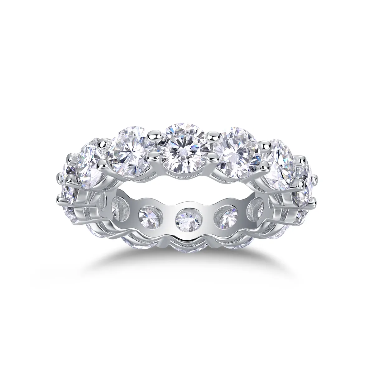 S925 Silver 3.5g Platinum Plated Moissanite Eternity
