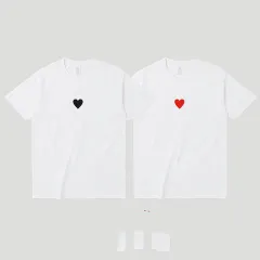 Feel Warm And Hot Discoloration Love Peach Pure Cotton Short-sleeved T-sleeve - White - View 1