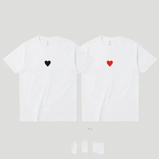 Feel Warm And Hot Discoloration Love Peach Pure Cotton Short sleeved T sleeve White - Shop at LoveMi