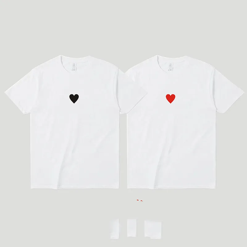 Feel Warm And Hot Discoloration Love Peach Pure Cotton Short-sleeved T-sleeve - White