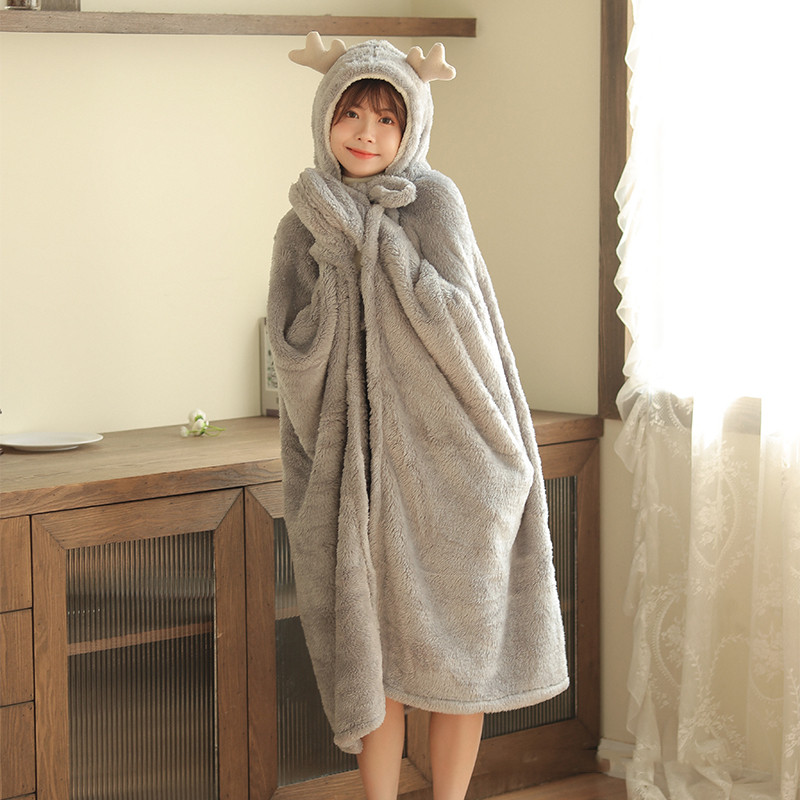 5ca389e0 13cc 4bf7 8dc4 ebd25b5af21a - Cute Deer Nap Blanket With Shawl For Children