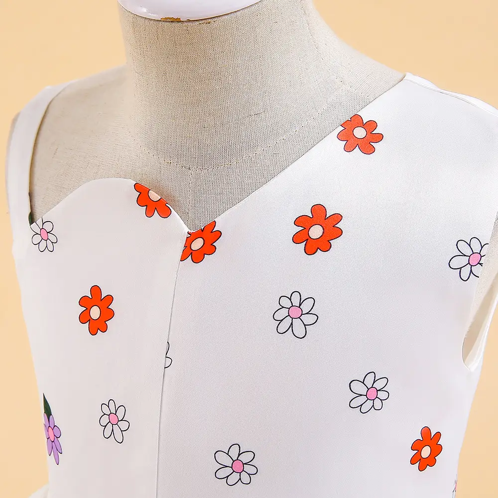 Girls Fashion Casual Flower Print Dress