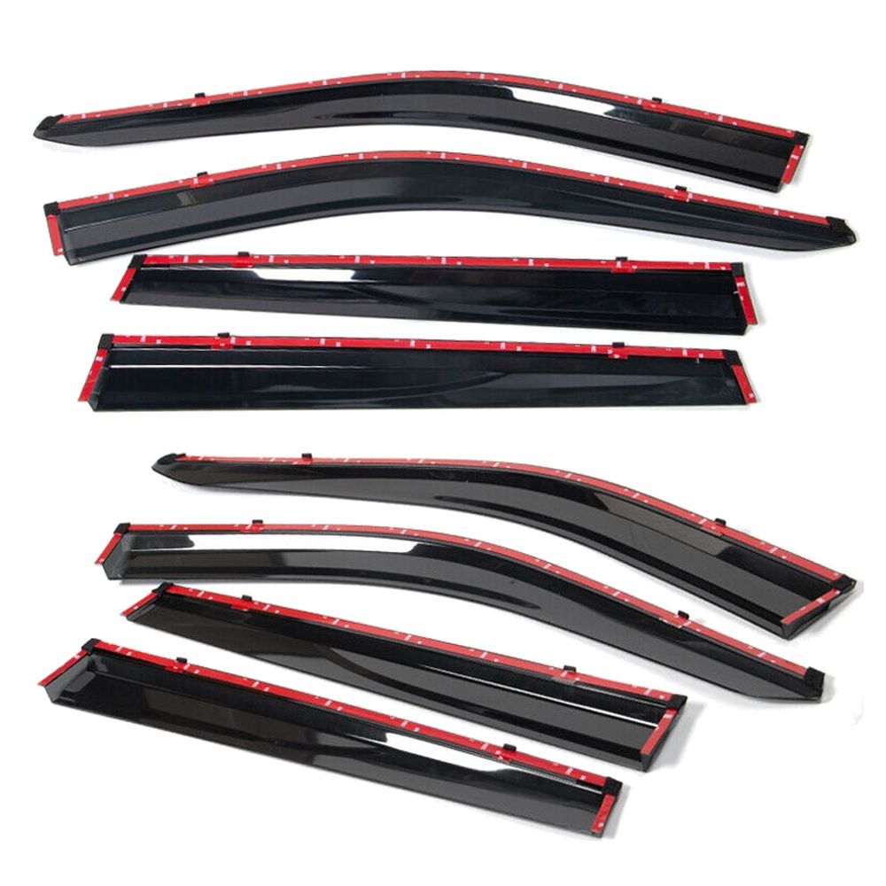 Fits 17-23 J Eep Compass MP Polycarbonate W-Chrome Trim Window Visors Deflector