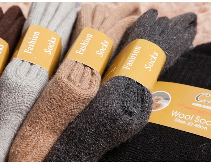 Thick Thermal Winter Socks, Warm Terry-Lined Crew Socks, 5-Pair Pack - detail photo 1