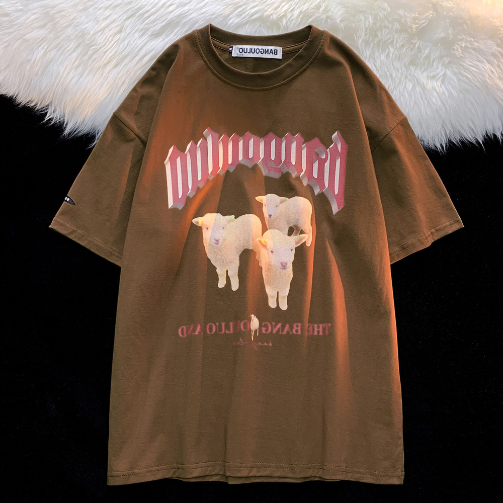 American Vintage Women's Cotton Print Short Sleeve T-Shirt