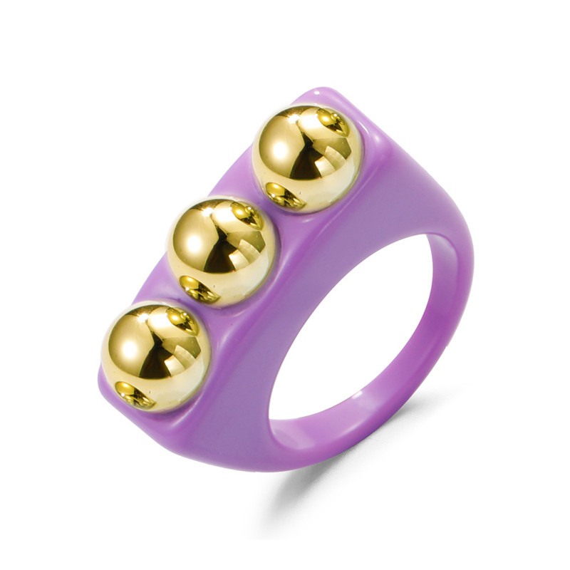 Geometric Acrylic Ring Personalized Candy Color Joint Ring
