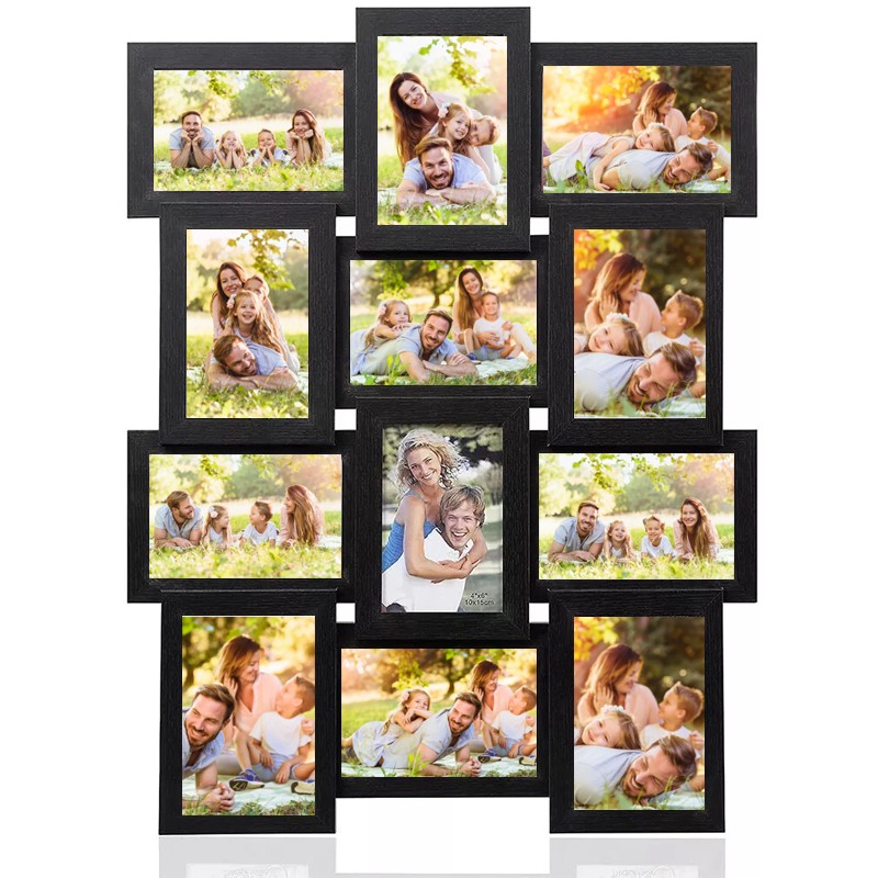 Multi Picture Frame Collage Aperture Photo Frames Holds 12 - 6''x4'' Photos