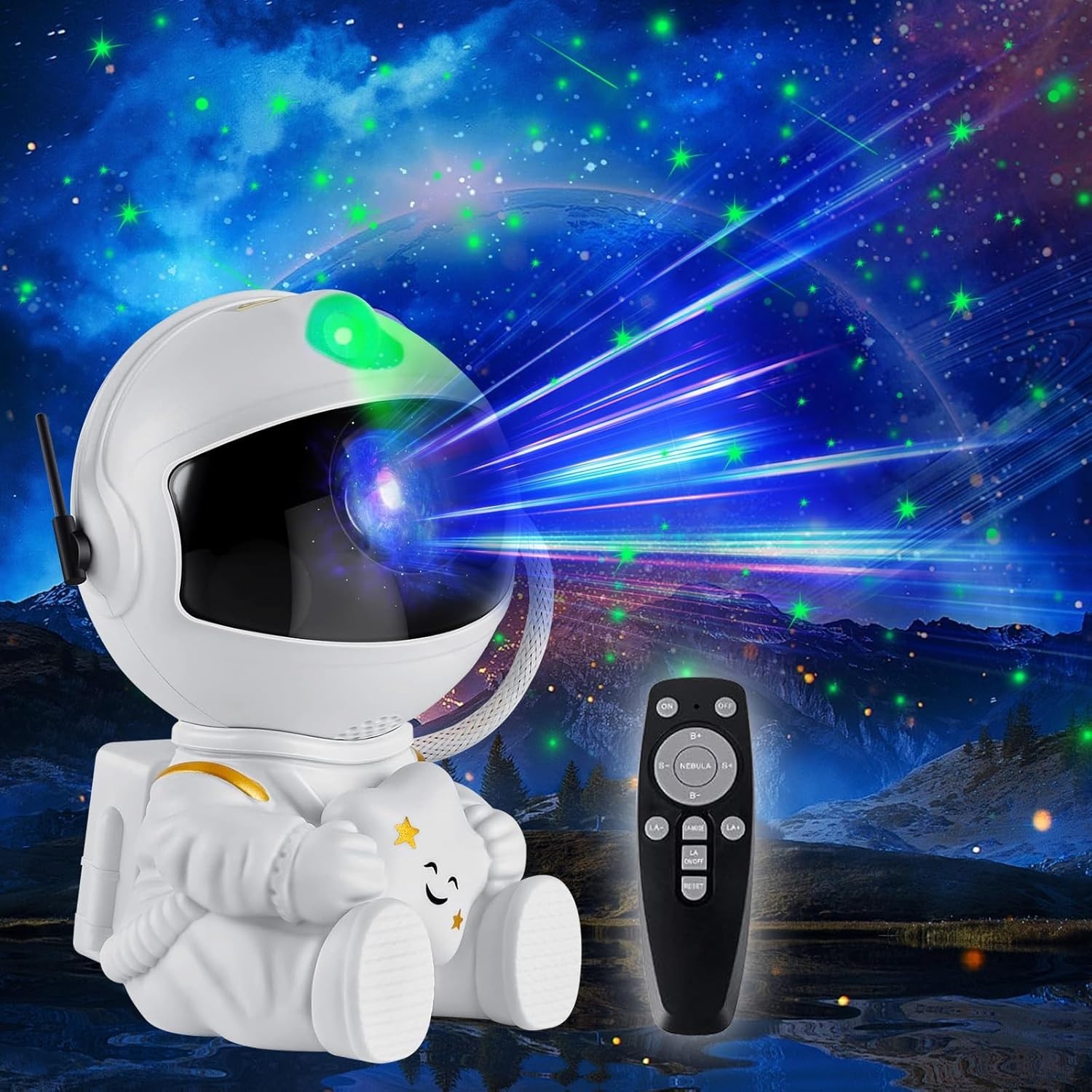 Proyector de Galaxia con Astronauta - Luz Nocturna 360° Ajustable - imagen 1