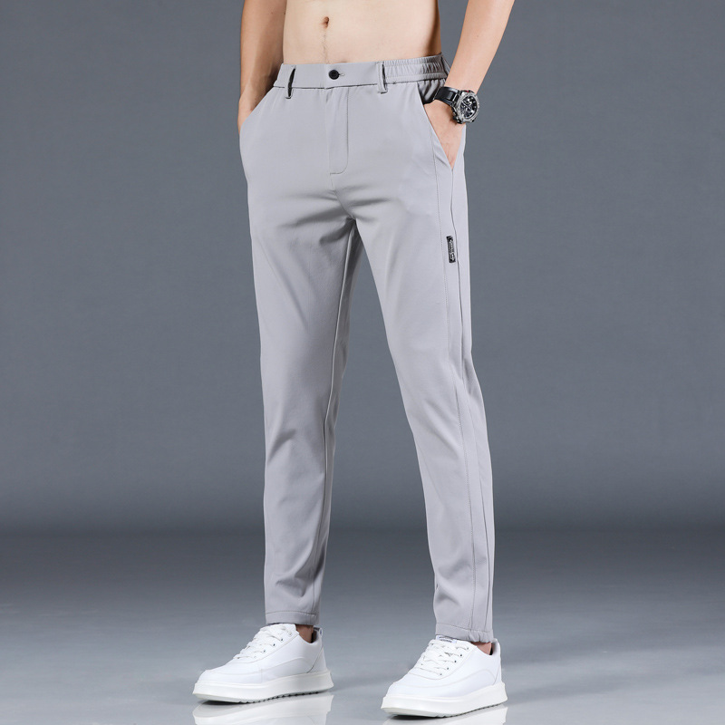 Title 8, Mens Casual Pants Ice Silk Straight Trousers M...