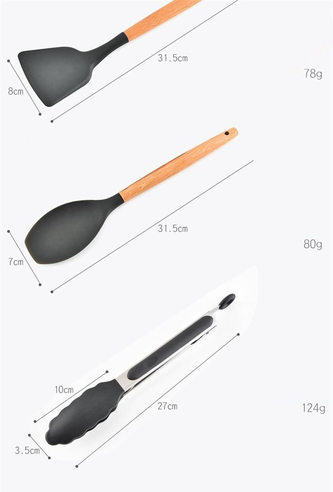 BEYONDARY Silicone Kitchen Utensil Set – Nonstick Cooking Spoons and Shovels