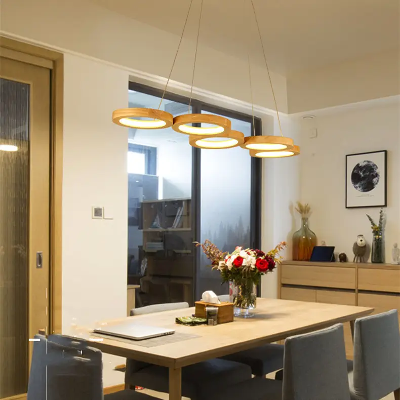 Simplicity Solid Wood Dining Pendant Circle