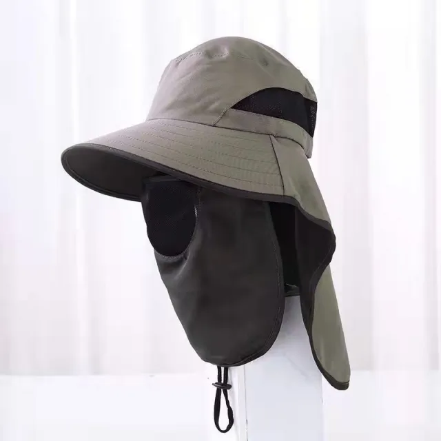 Outdoor UV Protection Fisherman Sunscreen Hat Cover Face Green - Shop at LoveMi