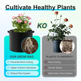 4 Pack Fabric Grow Bags 10 Gallon Thickened Nonwoven Garden Pots Growing Bags With Handles Black