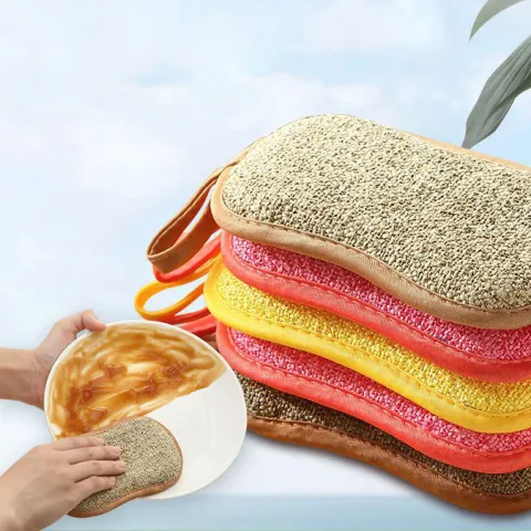 Double-Sided Kitchen Cleaning Magic Sponge Microfiber Non-Stick Parts Washing