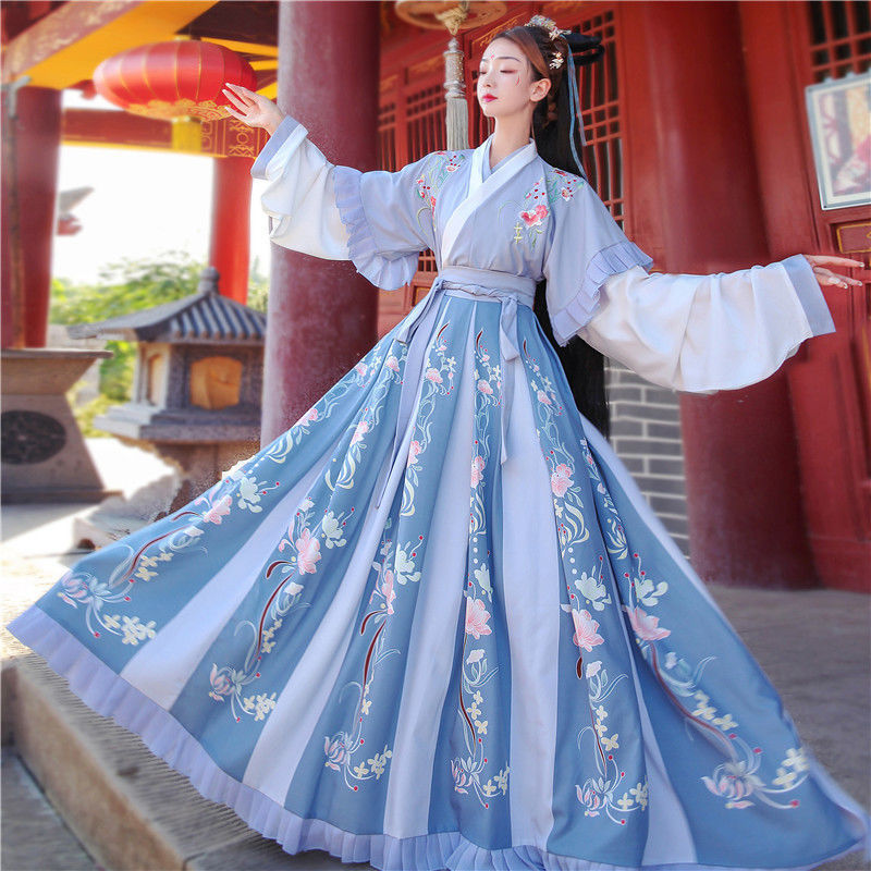 New Costume Super Fairy Embroidery Collar Half Arm Waist Printed Skirt — image 1