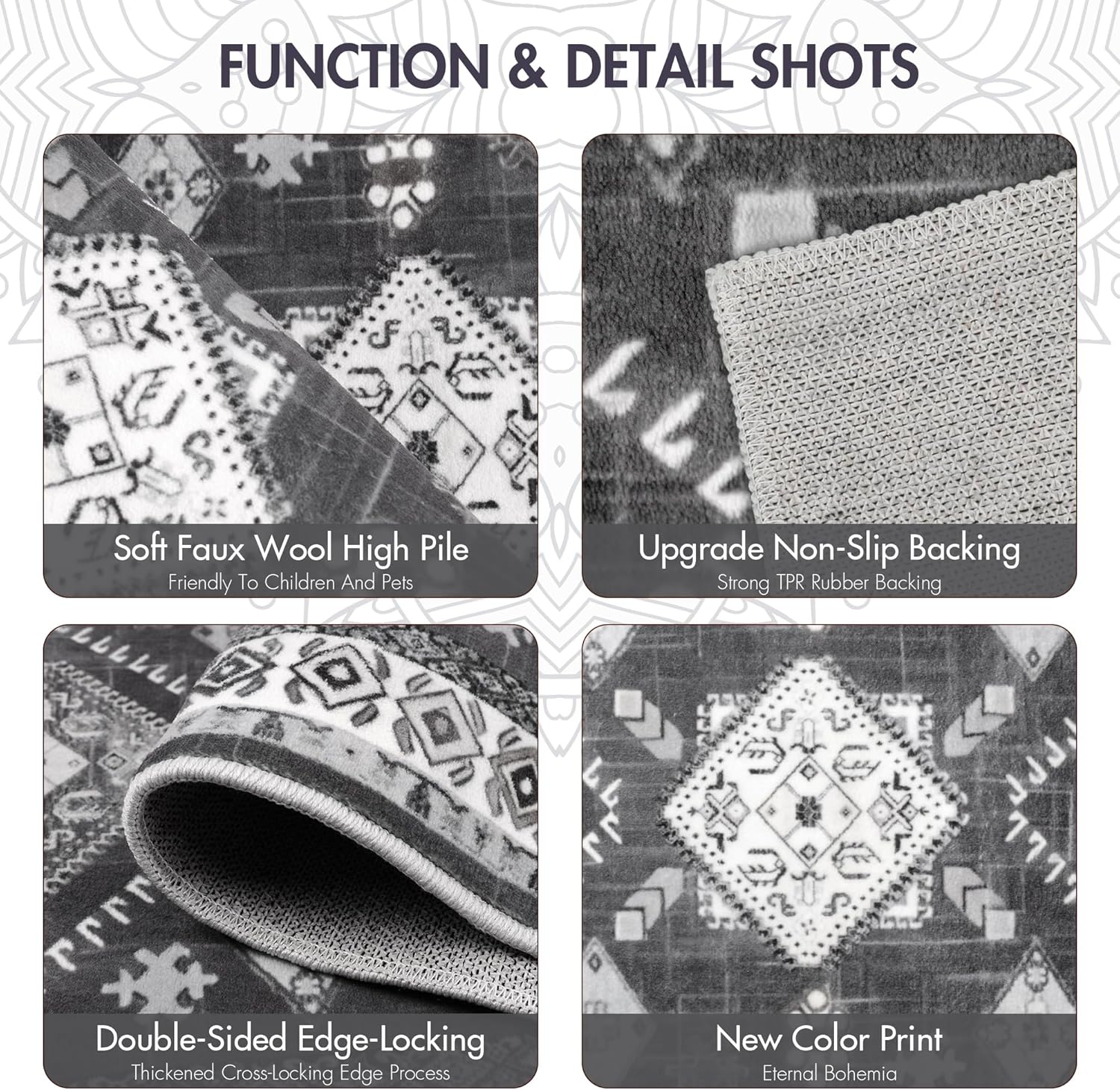 Boho Kitchen Rugs Sets 4 Piece With Runner Floral Kitchen Floor Mat Carpet Farmhouse Kitchen Rugs And Mats Non Skid Washable Runner Rug For Kitchen Floor Sink 6