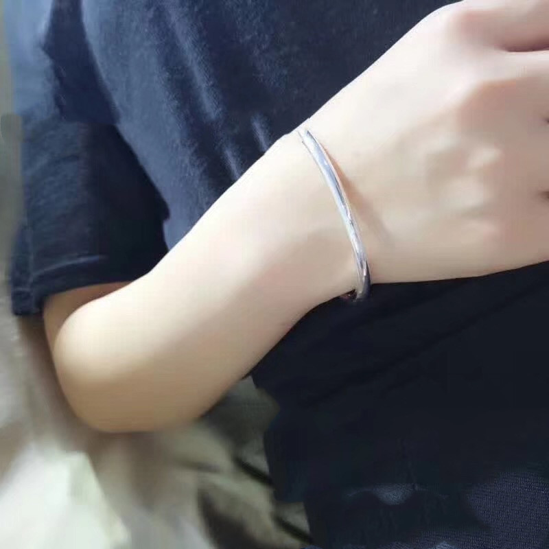 Bracelet Glossy Pole Sterling Silver  999 Fracture Single Ring
