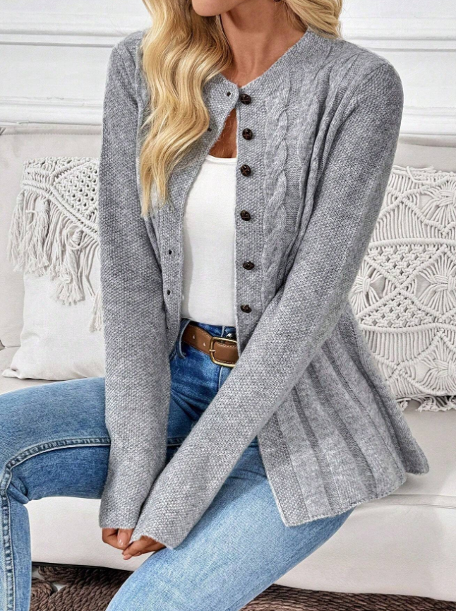 Women's Solid Color Simple Casual Long Sleeve Cardigan