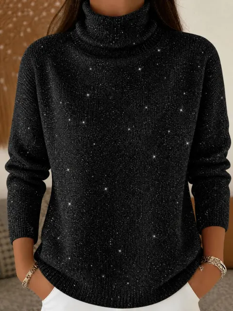 Women's High-neck Long-sleeve Casual Top Sweate