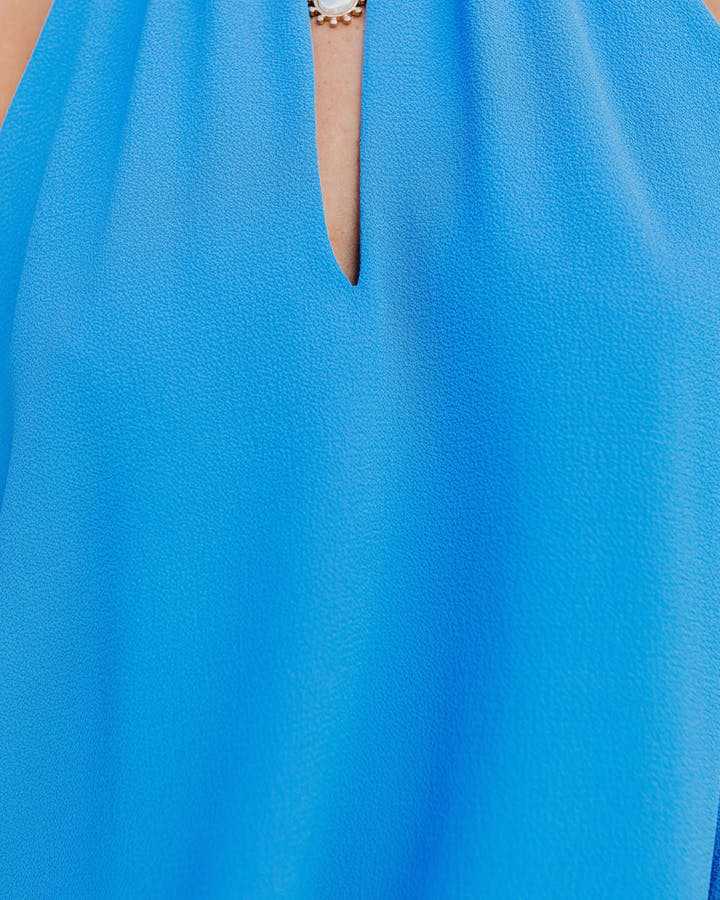 Women's Chiffon Hanging Neck Pullover Lace-Up Tank Top