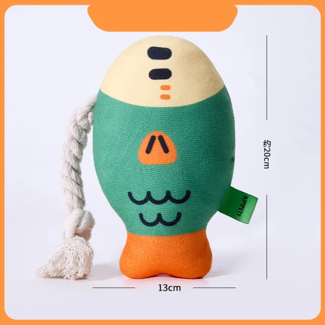 Plush Chew Toys For Inside Dog Plush Squeaky Toys Puffhead Fish Chew Toys Sound Interactive Teeth Toy Wear Resistant Dog Toys Green - Shop at LoveMi