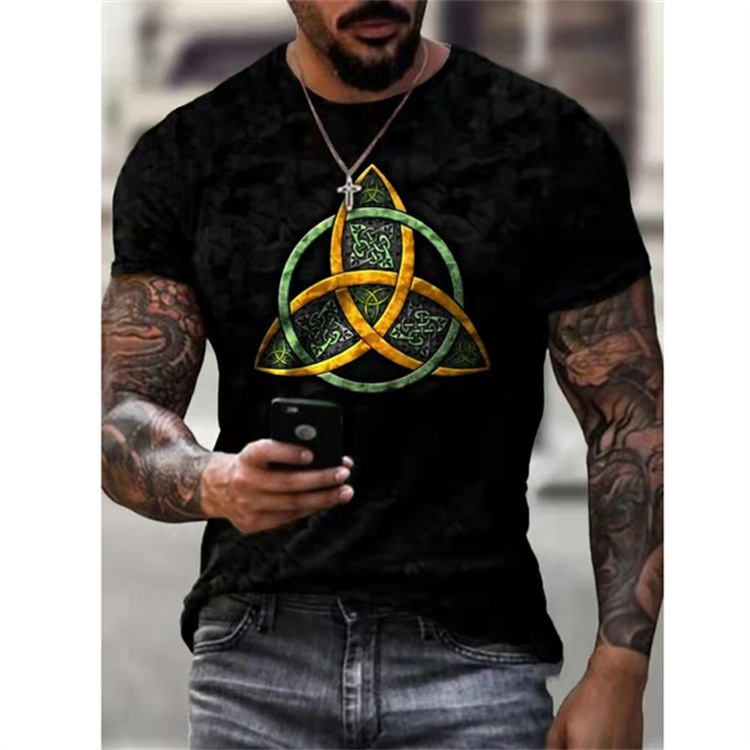 Title 7, Camiseta masculina de verão com impressão 3D, m...