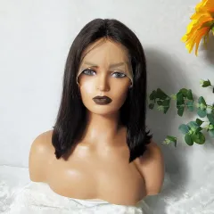 Practical Ladies Brazilian Hair T-shaped Lace Headgear - Natural Colour - View 1