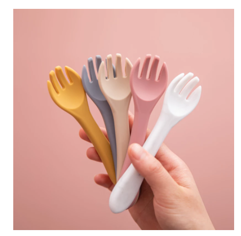 Title 2, Food Grade Baby Feeding Tableware Silicone Fork