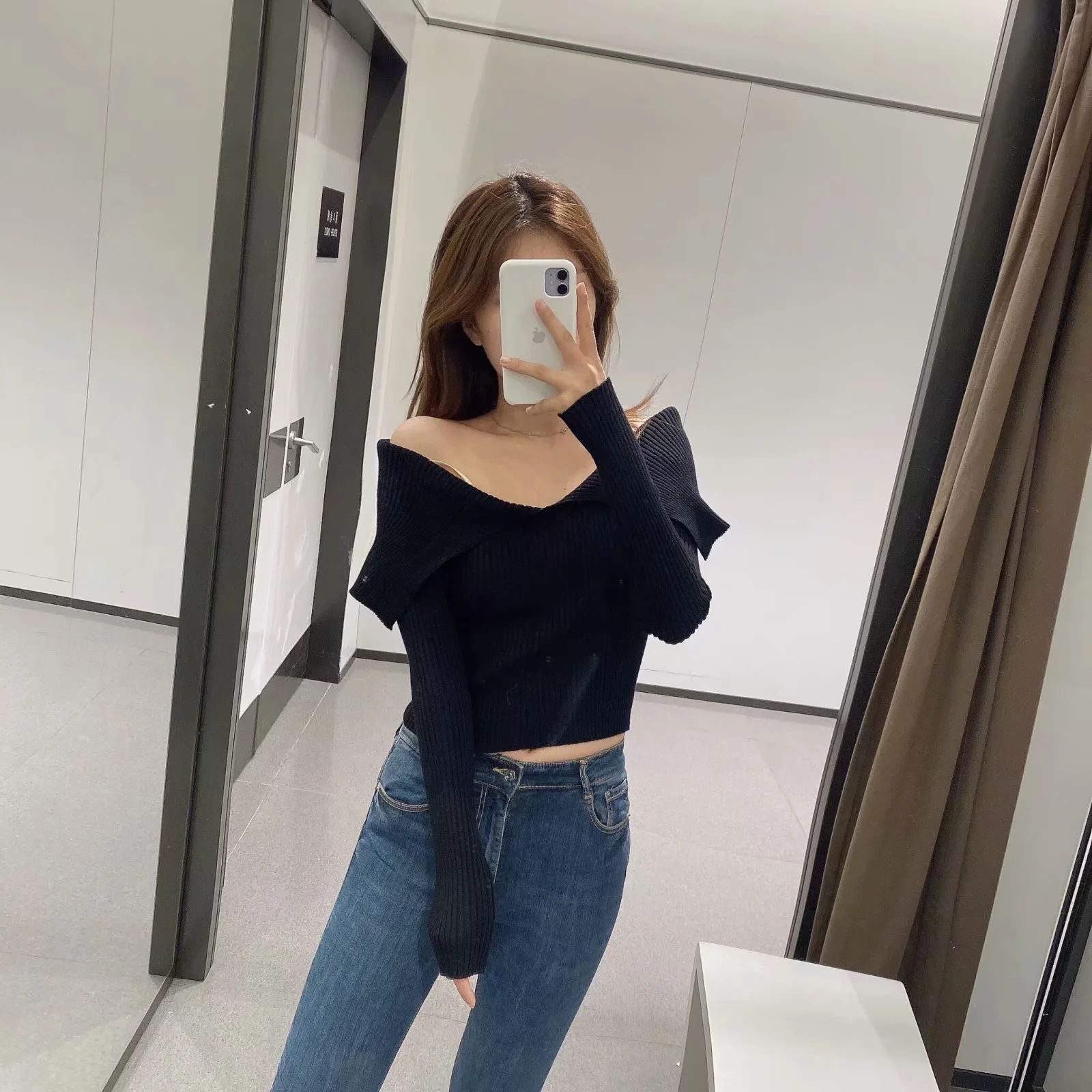 Title 15, New Style Big Lapel Solid Color Sweater For Aut...