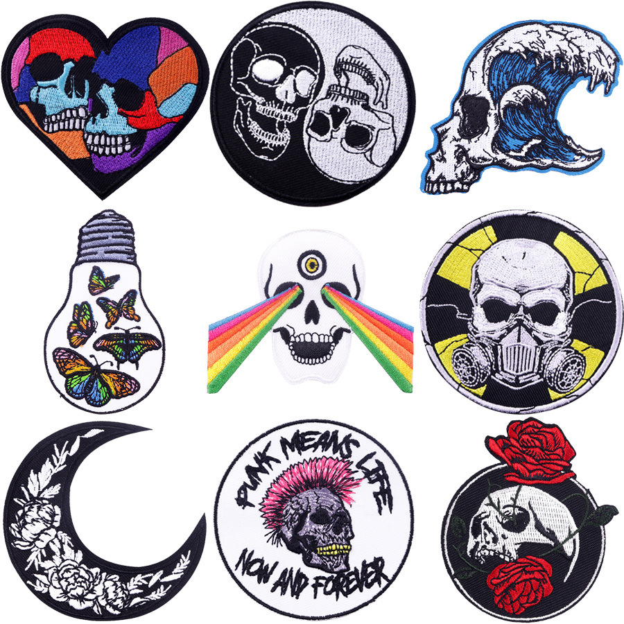 Creative Punk Skull Embroidery Cloth Sticker — image 1