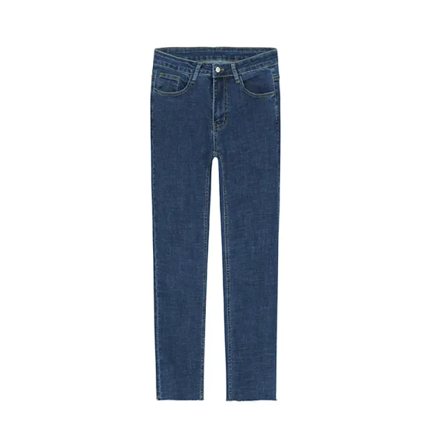 Men's Straight Slim Stretch Cropped Jeans Blue - Shop at LoveMi
