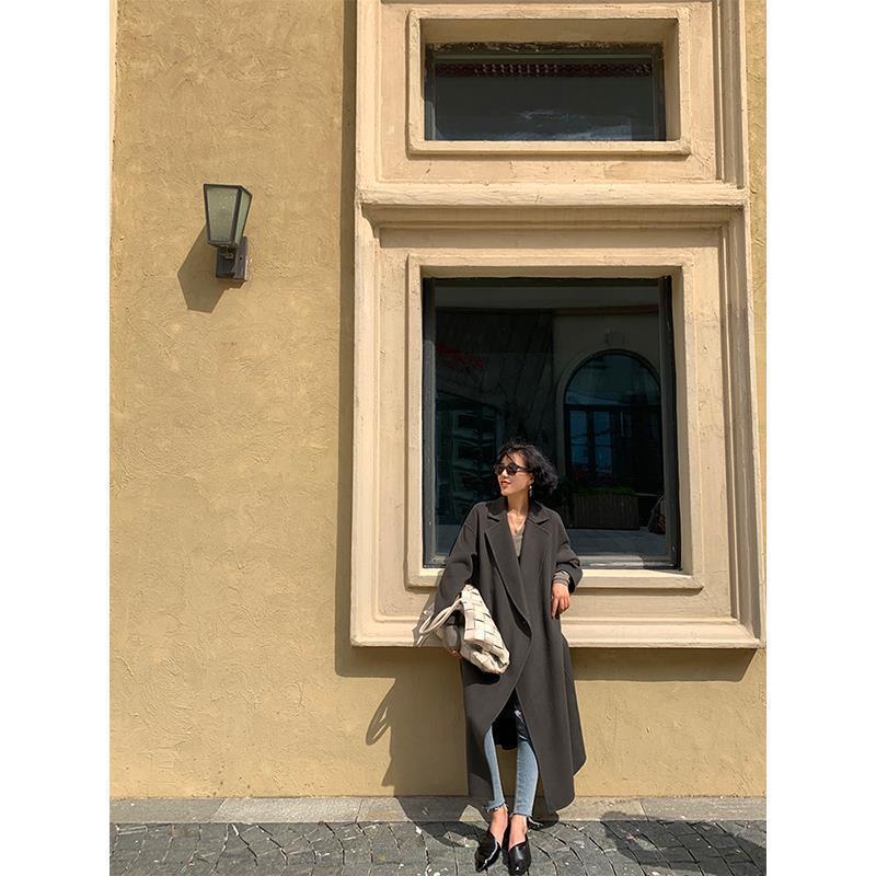 Fashion Women's Long Thick Woolen Coat