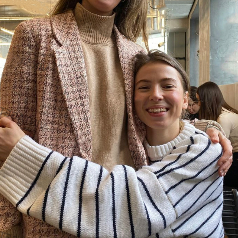 Fashion Vintage White Pullover Striped Sweater