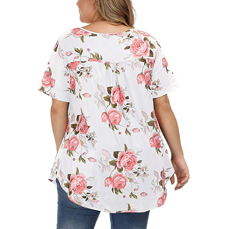 Title 9, New Ladies V-Neck Button Plus Size Printed Shor...