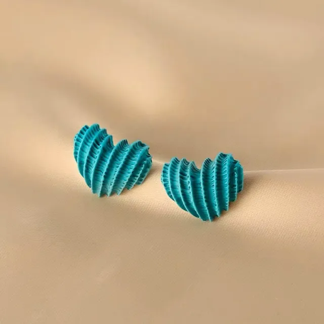 Fashion Heart Earrings Blue 0295 - Shop at LoveMi
