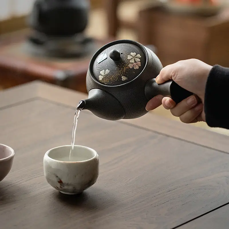 Spherical Filter Side Handle Tea Pot