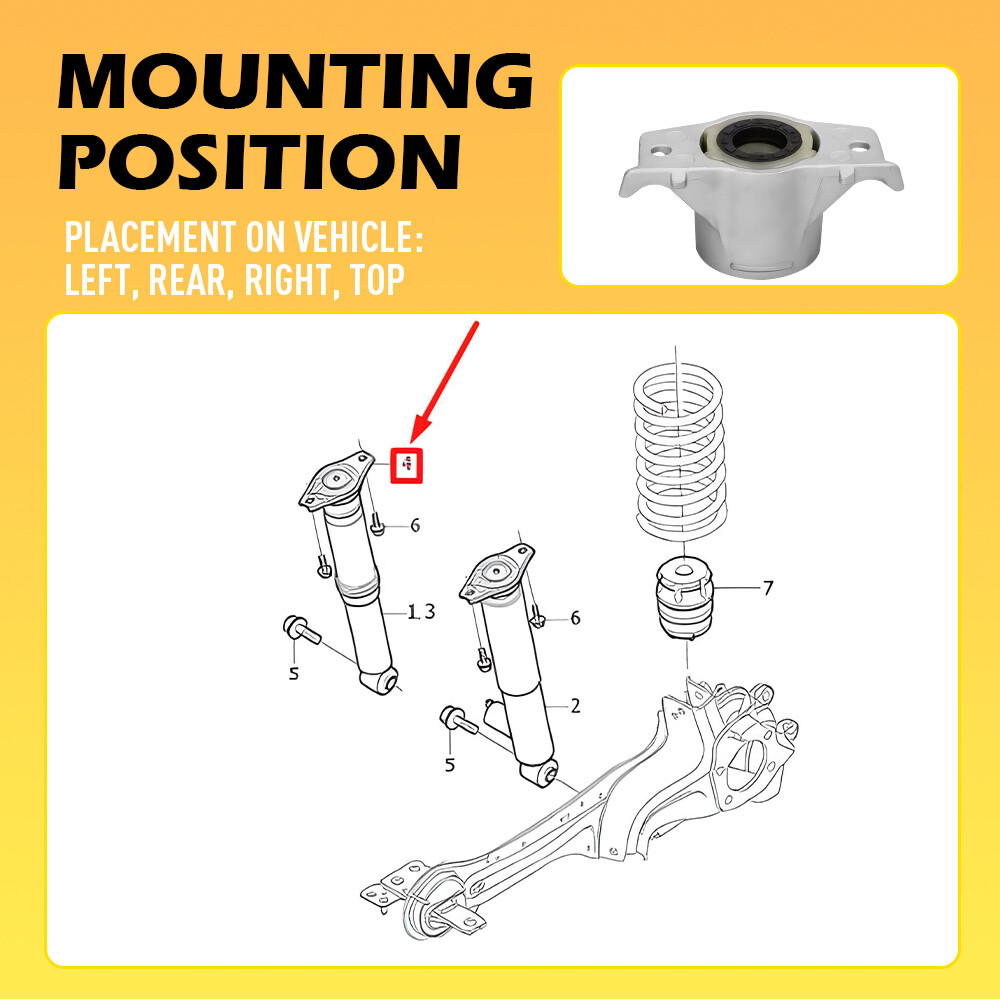 For Opel Vauxhall Astra K Up 1PCS Rear Shock Absorber Suspension Top Mount