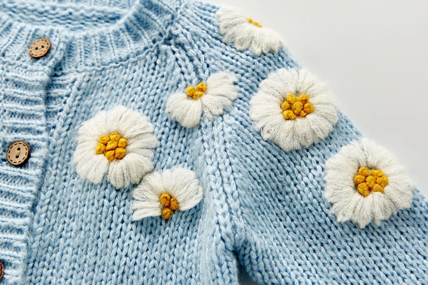 Long Sleeve Infant Cardigan Daisy Flower Top