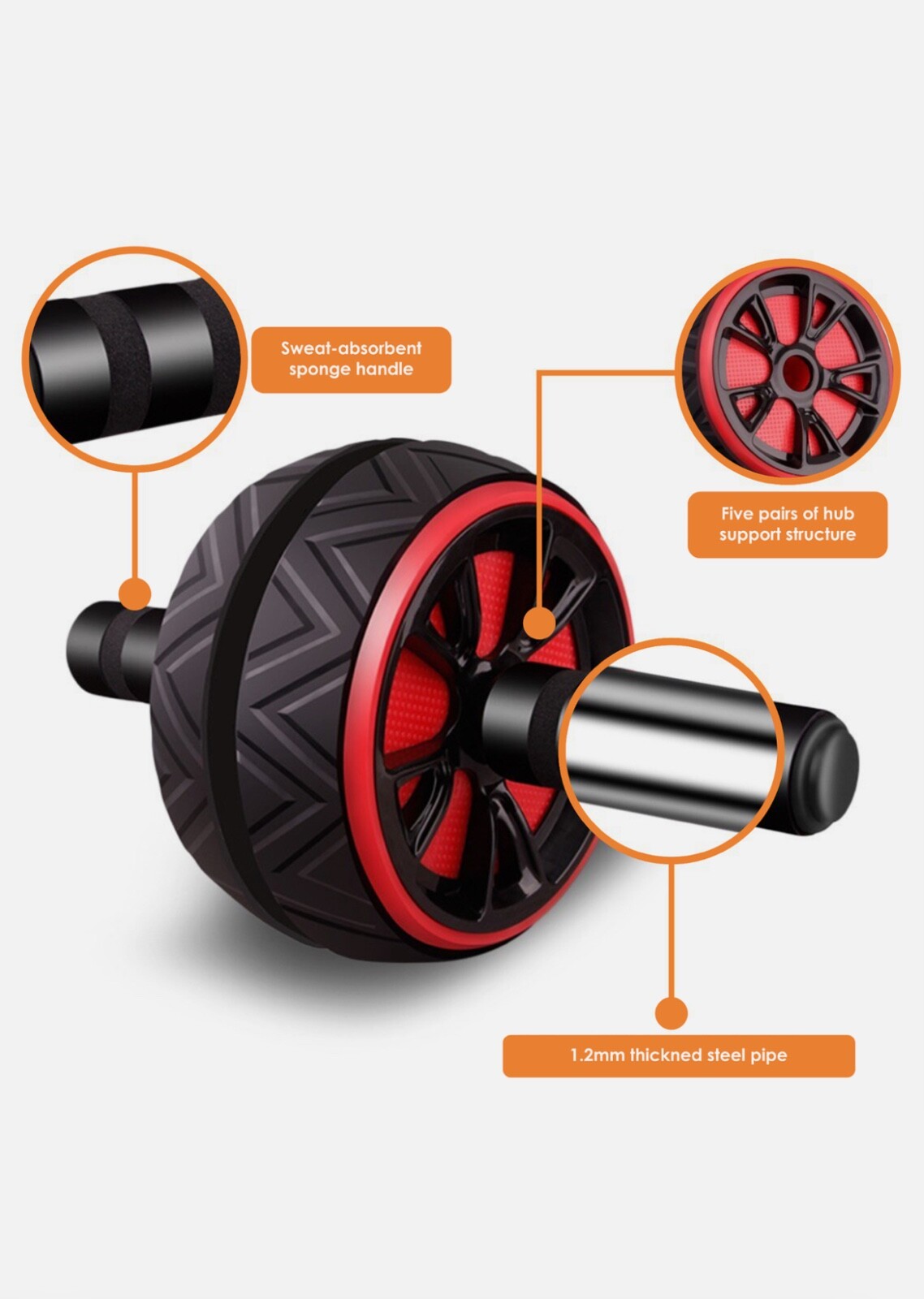 Pro Abs Roller Exercise Wheel Abdominal Core Strength Workout Muscle Cruncher - Image 6