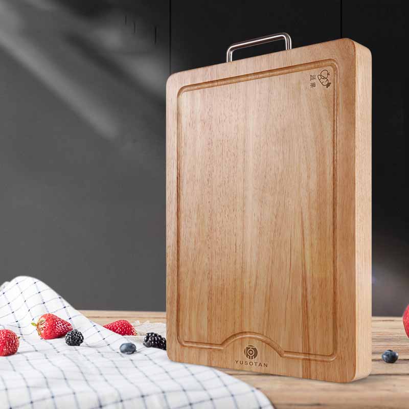 Title 4, Thick Rubber Wood Rectangular Cutting Board