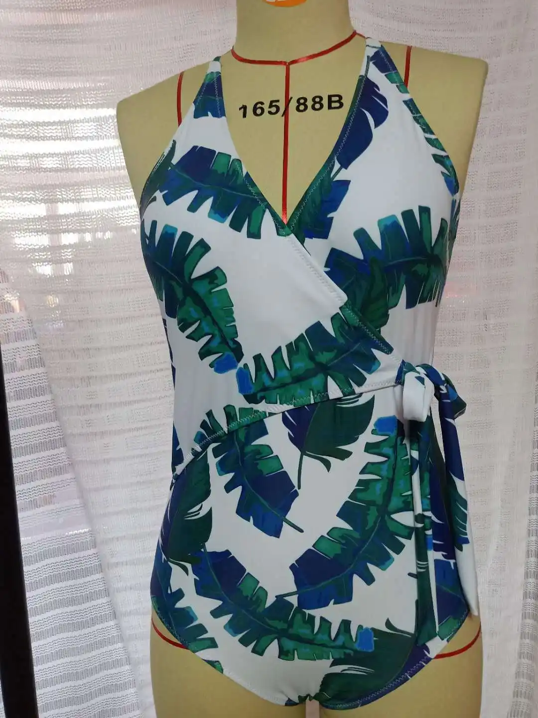 One-piece Hot Sale Leaf Front Tether Swimsuit Women