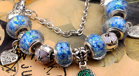 Title 4, Big hole glass beads bracelet