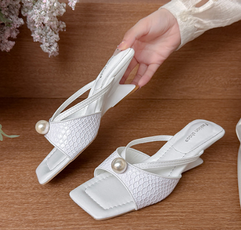 Women's Gentle Style Slide Sandals, New French Elegant Block Heel Single Strap Slippers