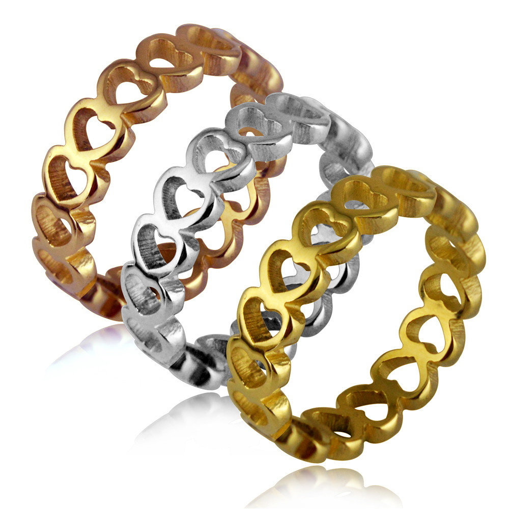 خاتم الحب المجوف بتصميم شخصي - مجوهرات كلاسيكية رجالي ونسائي