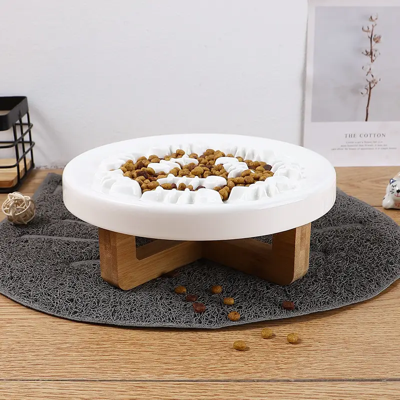 Ceramic Pet Feeder, Slow Feed Cat Bowls For Healthy Eating For Cats And Small Dogs